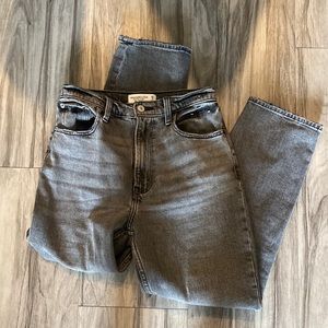 Grey Abercrombie The Ankle Straight Ultra High Rise Jeans